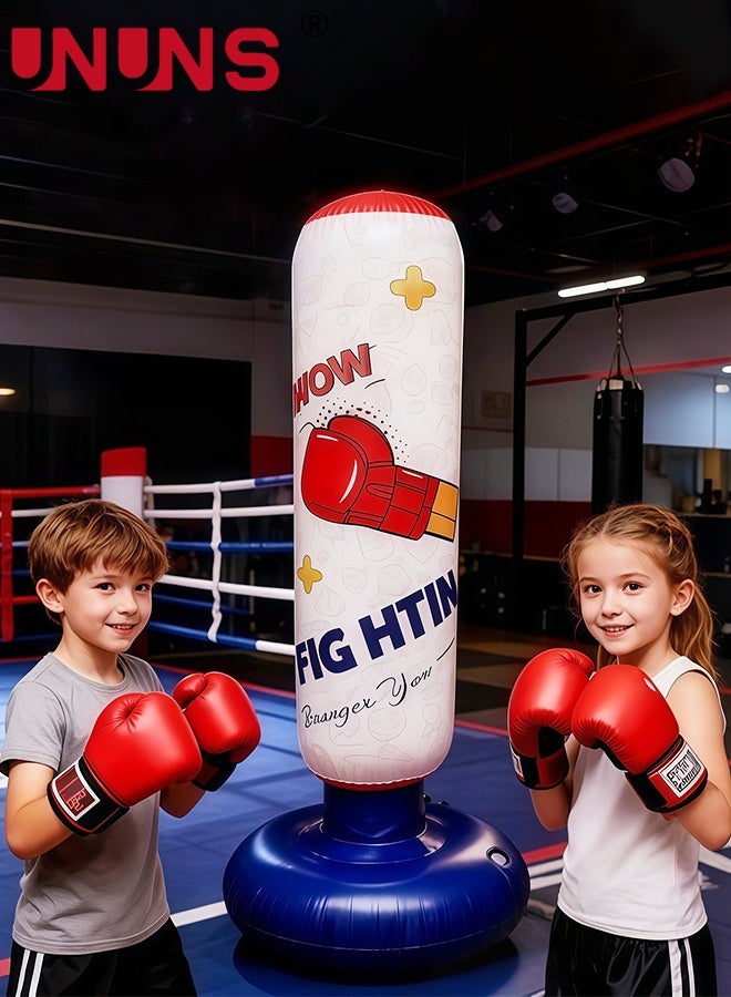 UNUNS Punching Bag For Kids,Inflatable Boxing Punch Bag With Gloves And Pump,Inflatable Tumbler Toy For Boys Girls,Beginner Heavy Punching Bags Sandbag,Reduce Pressure Stress,1.6M Alphabet - Image 5